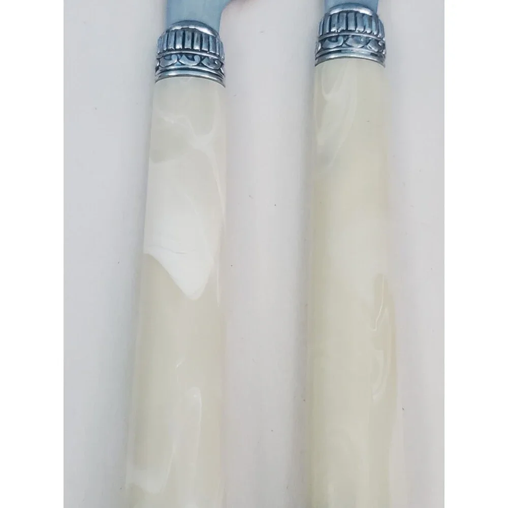 Vintage Hampton Silversmiths Pearlized Acrylic Dinner Knives 196 China Set of 4